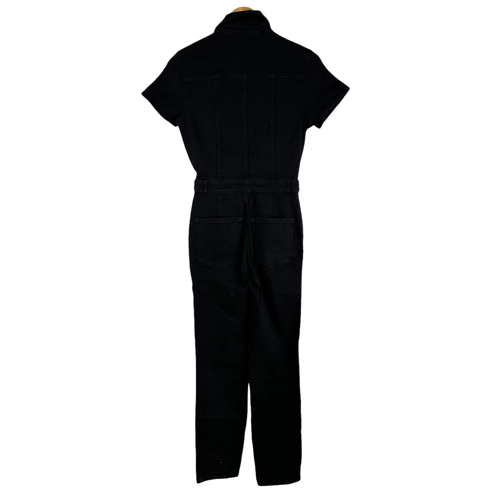 Good American NWT Fit For Success Denim Jumpsuit Black Size M Short Sleeve - Picture 3 of 9